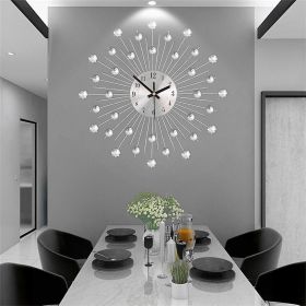 Radial Sunburst Diamond Silent Wall Clock Modern Home Decoration