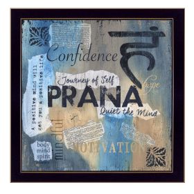 "Yoga Series - Prana" By Debbie DeWitt, Printed Wall Art, Ready To Hang Framed Poster, Black Frame