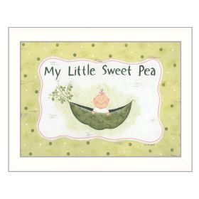 "My Little Sweet Pea" By Lisa Kennedy, Printed Wall Art, Ready To Hang Framed Poster, White Frame