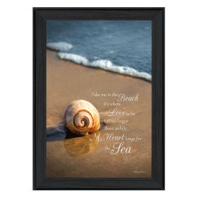 "Take Me to the Beach" By Robin-Lee Vieira, Printed Wall Art, Ready To Hang Framed Poster, Black Frame