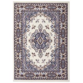 Premium Sakarya Traditional Medallion Area Rug, Ivory/Blue, 7'8"x10'7"