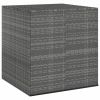 Patio Cushion Box PE Rattan Gray