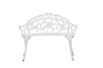 Patio Outdoor Bench, White Cast-Aluminum Garden Benches Metal Loveseat Outdoor Furniture for Park Lawn Front Porch