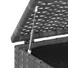 Patio Cushion Box PE Rattan Gray