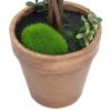 Artificial Boxwood Plants 2 pcs with Pots Ball Shaped Green 16.1"