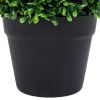 Artificial Boxwood Plants 2 pcs with Pots Ball Shaped Green 10.6"