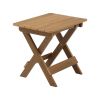 HIPS Material Outdoor Bistro Set Foldable Small Table and Chair Set with 2 Chairs and Rectangular Table, Teak