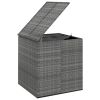 Patio Cushion Box PE Rattan Gray