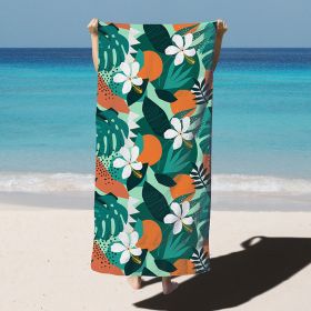 Absorbent Quick-drying Microfiber Bath Towel For Swimming (Option: Full of orange-180x90CM)