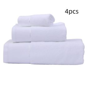 Cotton Towel, Absorbent Gift Towel, Bath Towel (Option: White-70x140cm 600g-4pcs)