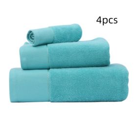 Cotton Towel, Absorbent Gift Towel, Bath Towel (Option: Blue-70x140cm 600g-4pcs)