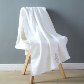 Five-star Hotel Bath Towels Are Soft And Absorbent (Option: Elegant white-80x160cm)