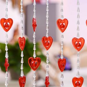 Household Plastic Crystal Acrylic Door Chain Decoration (Option: Transparent red-130x190)