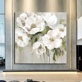 Hand Painted Oil Paintings Hand Painted Wall Art Flower Modern Abstract Living Room Hallway Bedroom Luxurious Decorative Painting (size: 120x120cm)