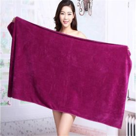 Large Cotton Absorbent Quick Drying Lint Resistant Towel (Option: Wine Red-90x190cm)