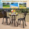 Outdoor Patio Furniture Set Cast Aluminum 3pcs Bistro Table Set