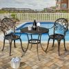 Outdoor Patio Furniture Set Cast Aluminum 3pcs Bistro Table Set