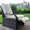 Outdoor Recliner Chair;  Automatic Adjustable Wicker Lounge Recliner Chair with 5.12'' Thicken Cushion