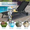 6-Position Adjustable Fabric Outdoor Patio Recliner Chair