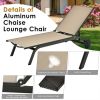 6-Position Adjustable Fabric Outdoor Patio Recliner Chair