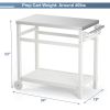 Outdoor Prep Cart Dining Table for Pizza Oven;  Patio Grilling Backyard BBQ Grill Cart