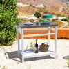 Outdoor Prep Cart Dining Table for Pizza Oven;  Patio Grilling Backyard BBQ Grill Cart