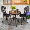 Outdoor Patio Furniture Set Cast Aluminum 3pcs Bistro Table Set