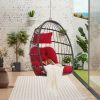 Outdoor Garden Rattan Egg Swing Chair Hanging Chair Wood