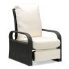 Outdoor Recliner Chair;  Automatic Adjustable Wicker Lounge Recliner Chair with 5.12'' Thicken Cushion