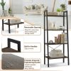 Industrial Style 4-Tier Bookshelf with Metal Frame