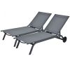 6-Position Adjustable Fabric Outdoor Patio Recliner Chair