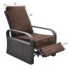 Outdoor Recliner Chair;  Automatic Adjustable Wicker Lounge Recliner Chair with 5.12'' Thicken Cushion